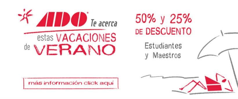 Promoción Vacaciones de Verano ADO: 50% de descuento a estudiantes