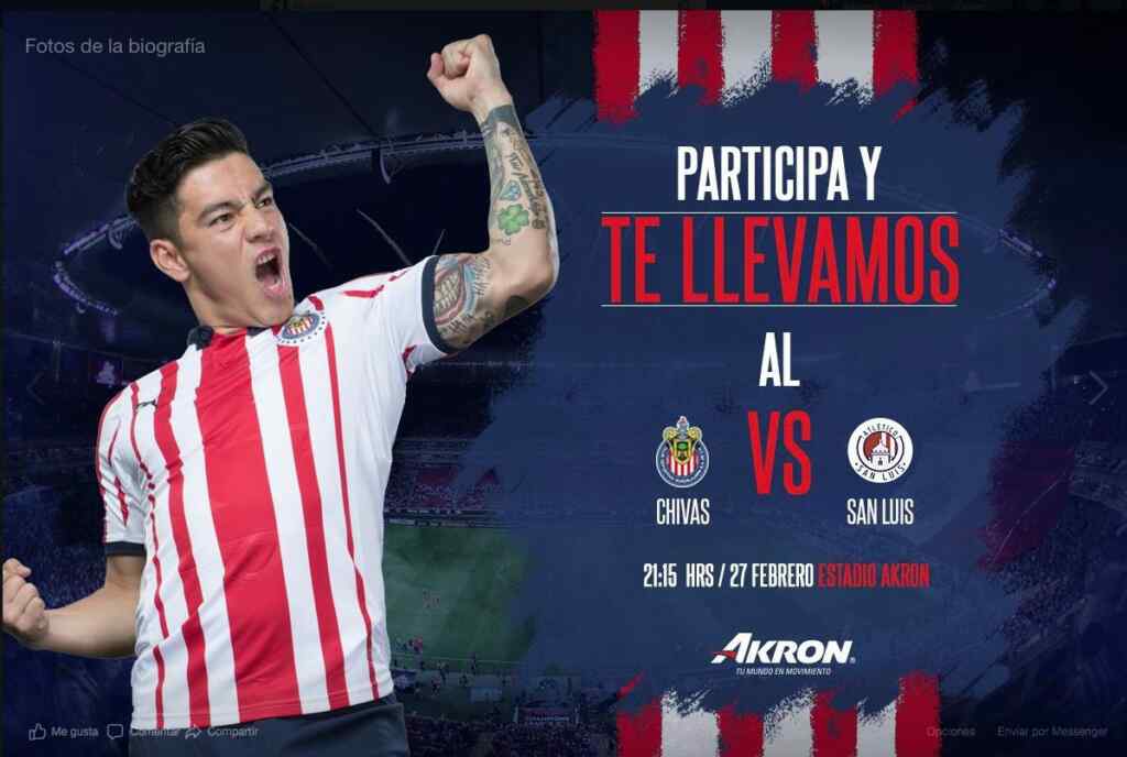 Akron te lleva al partido de Chivas vs San Luis de la Copa MX Ganapromo