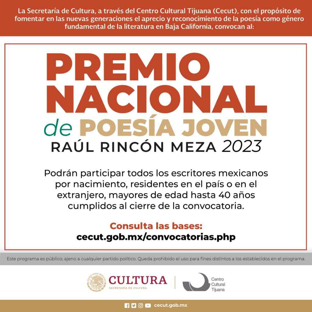 Premio Nacional de Poesía Joven Raúl Rincón Meza 2023: Gana hasta ...
