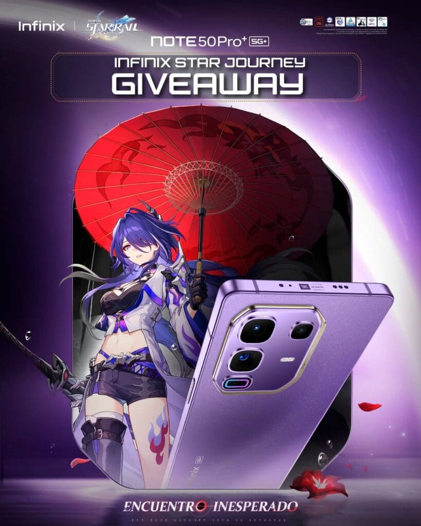 Premio Infiix Android Giveaway Infinix Star Journey: Gana un Infinix NOTE 50 PRO+5G - Ganapromo