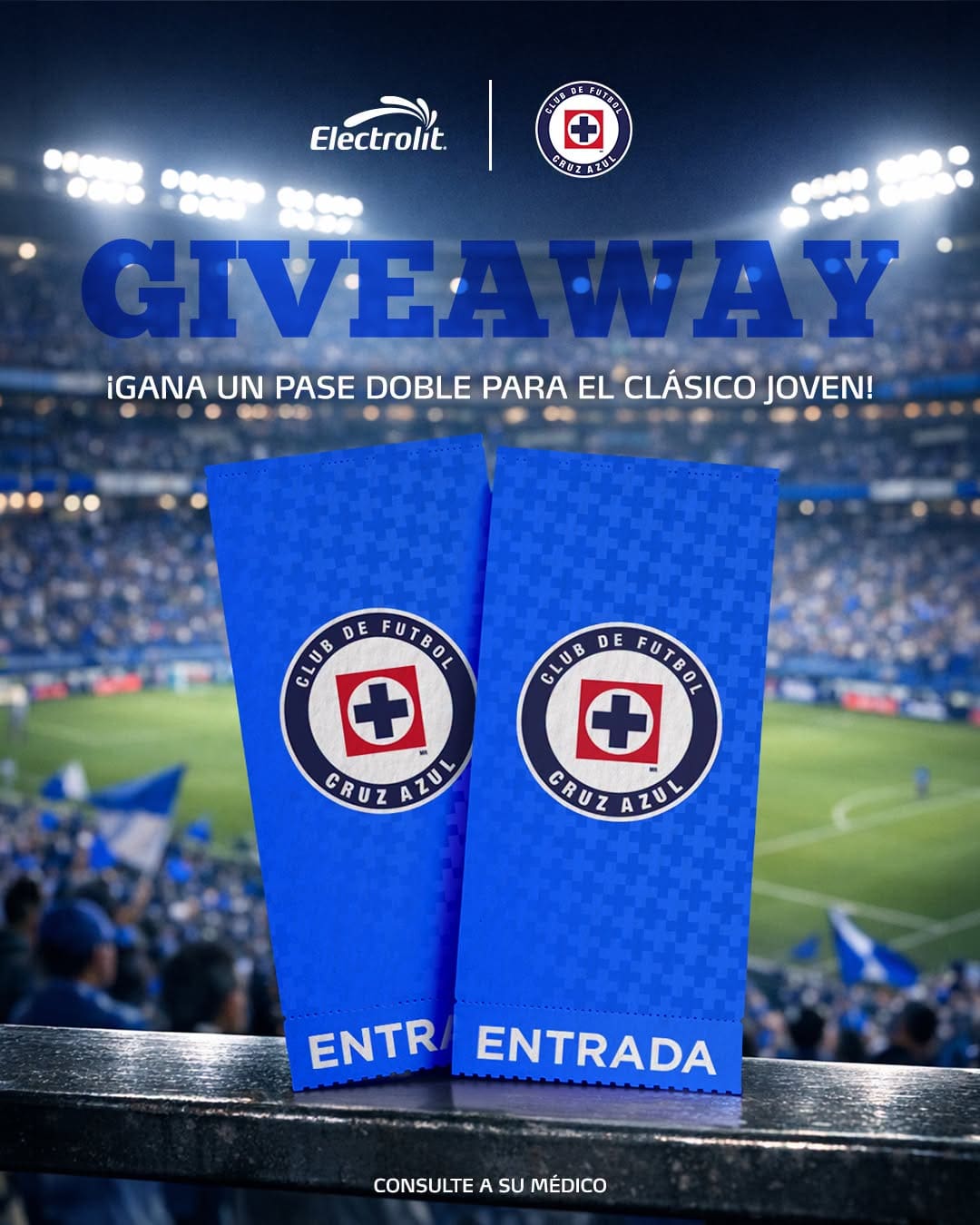 Electrolit te regală un pase doble para apoyar al Cruz Azul en el Clásico Joven